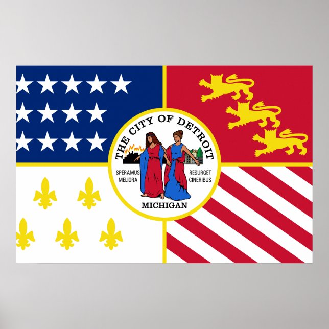 Detroit Michigan, Förenade Stater Poster (Framsidan)