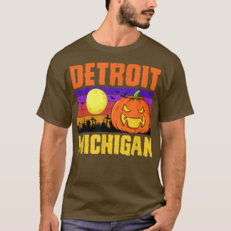 Detroit Michigan Happy halloween Party Local City T Shirt