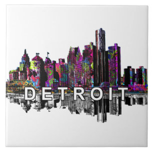 Detroit, Michigan i graffiti Kakelplatta