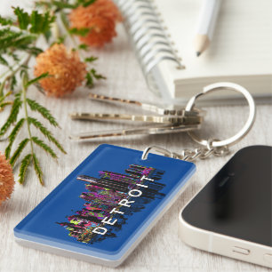 Detroit, Michigan i graffiti Keychain