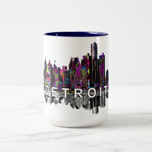 Detroit, Michigan i graffiti Två-Tonad Mugg