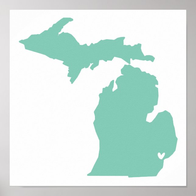 Detroit Michigan Kärlek Poster (Framsidan)