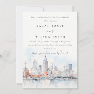 Detroit Michigan Landskaps Bröllopsjubileum Inbjudningar