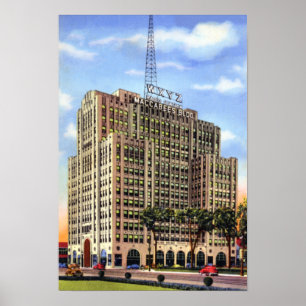 Detroit Michigan Maccabee som bygger WXYZ Poster