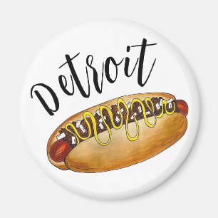 Detroit Michigan MI Coney Island Hett Hund Chili H Magnet