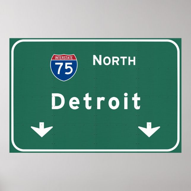 Detroit Michigan mi Interstate Highway Freeway : Poster (Framsidan)