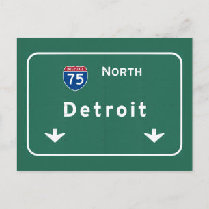 Detroit Michigan mi Interstate Highway Freeway : Vykort