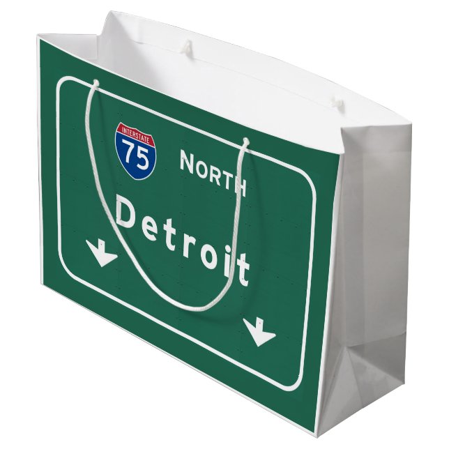 Detroit Michigan mi Interstate huvudvägmotorväg: (Baksidan Vinklad)