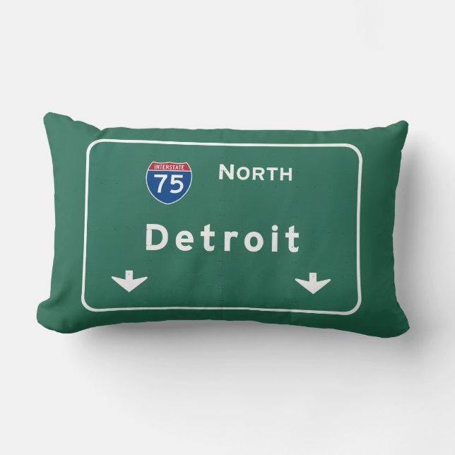 Detroit Michigan mi Interstate huvudvägmotorväg: Lumbarkudde (Framsida)