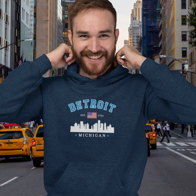 Detroit Michigan Modern Skyline Urban Style Hoodie (Skapare uppladdad)