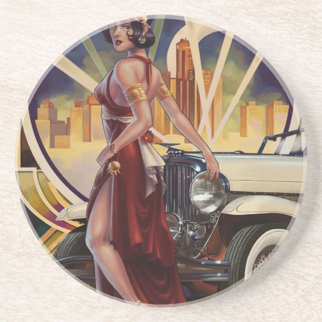 Detroit Michigan | Motor City Underlägg Sandsten (Framsidan)