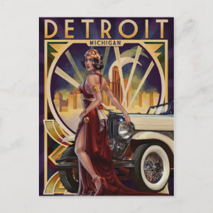 Detroit Michigan Motor City Vykort