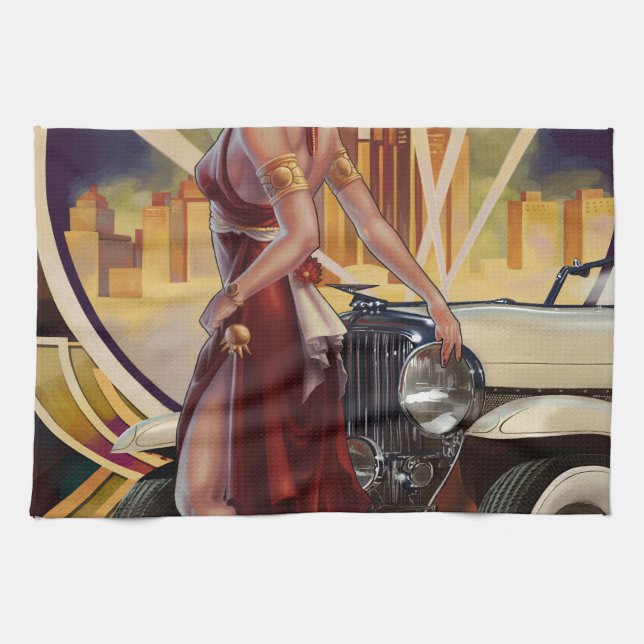 Detroit Michigan | motorisk stad Kökshandduk (Horisontell)