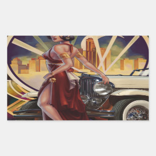 Detroit Michigan motorisk stad Rektangulärt Klistermärke
