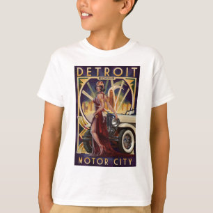 Detroit Michigan motorisk stad T Shirt