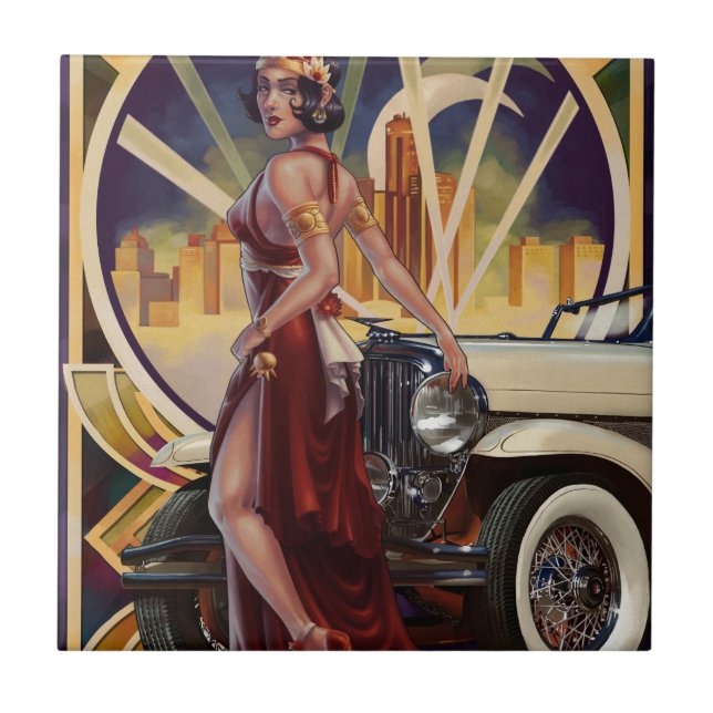 Detroit Michigan| Motorort Kakelplatta (Framsidan)