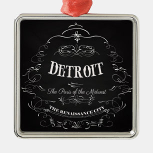 Detroit Michigan - Paris av Midwesten Julgransprydnad Metall