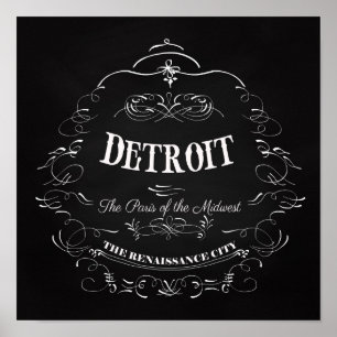 Detroit Michigan - Paris i Midwest Poster