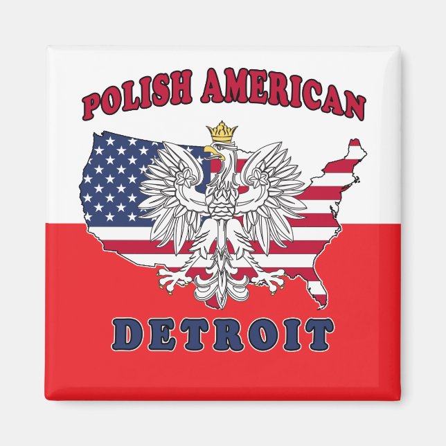 Detroit Michigan polska Magnet (Framsidan)