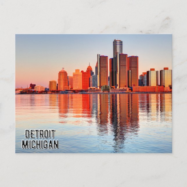 Detroit Michigan Postcard Vykort (Framsida)