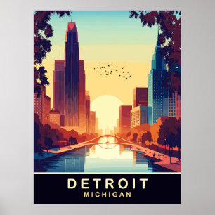 Detroit, Michigan, Resa Poster