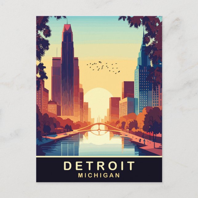 Detroit, Michigan, Resa Vykort (Framsida)