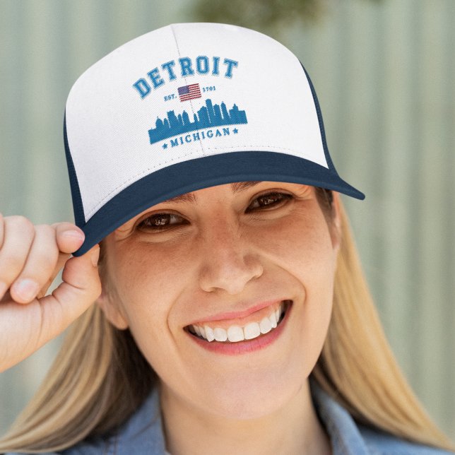 Detroit Michigan Skyline city Est. 1701  Keps (Skapare uppladdad)