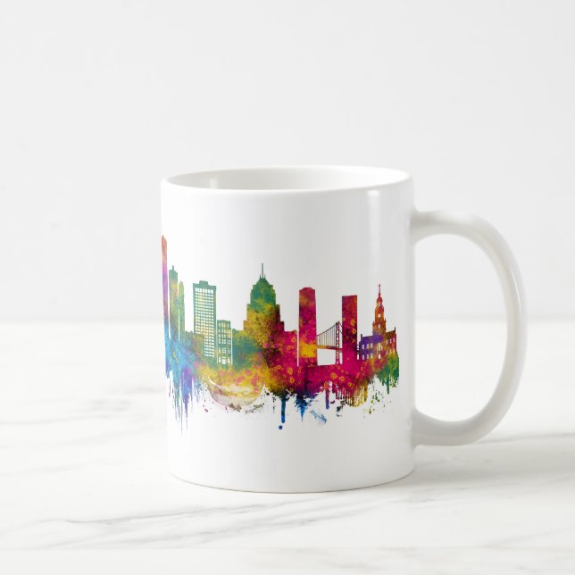 Detroit Michigan Skyline Kaffemugg (Höger)