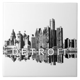 Detroit, Michigan skyline Kakelplatta