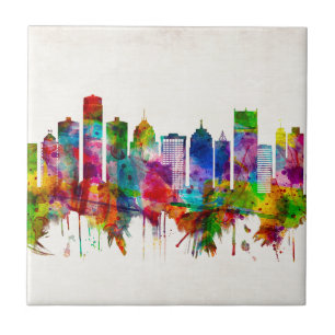 Detroit Michigan Skyline Kakelplatta
