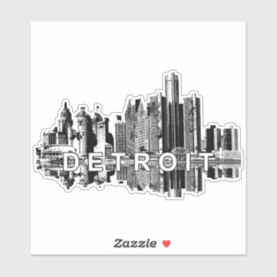 Detroit, Michigan skyline Klistermärken