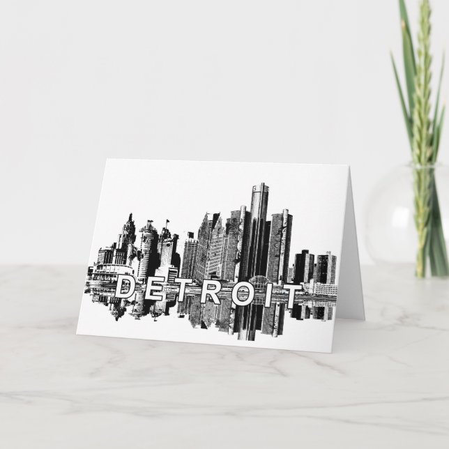 Detroit, Michigan skyline Kort (Framsida)