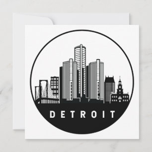 Detroit Michigan Skyline Kort