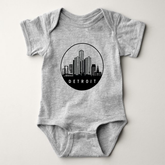 Detroit Michigan Skyline T Shirt (Framsida)