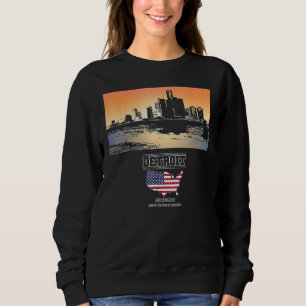 detroit michigan Skyline Vacation Souvenir City T Shirt