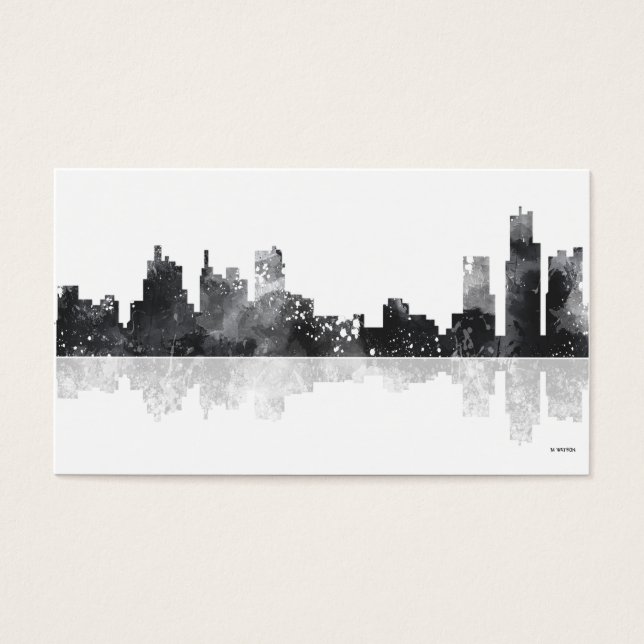 DETROIT, MICHIGAN SKYLINE VISITKORT (Framsidan)