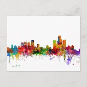 Detroit Michigan Skyline Vykort