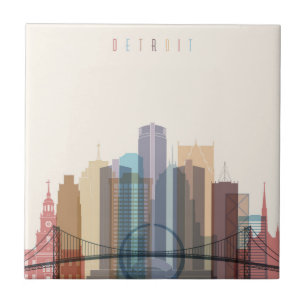 Detroit Michigan stadshorisont Kakelplatta