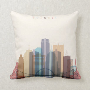 Detroit Michigan   stadshorisont Kudde