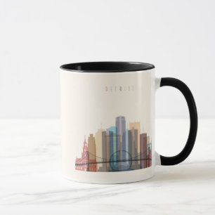 Detroit Michigan stadshorisont Mugg
