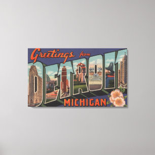 Detroit Michigan - stora brevplatser Canvastryck