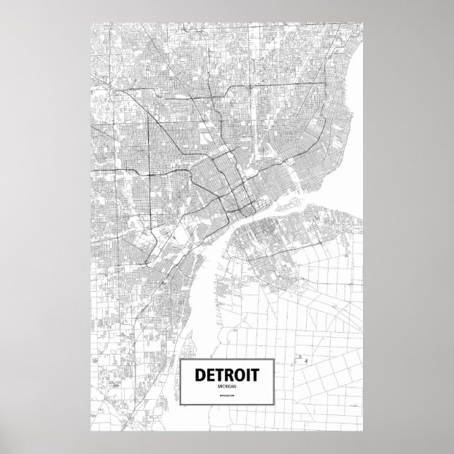 Detroit Michigan (svart på vitt) Poster (Framsidan)