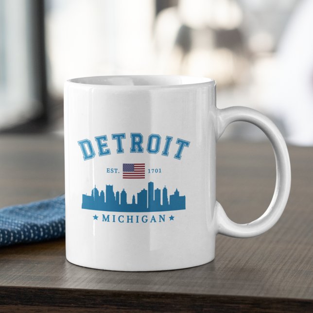 Detroit Michigan U.S.A. Skyline City Kaffemugg (Skapare uppladdad)
