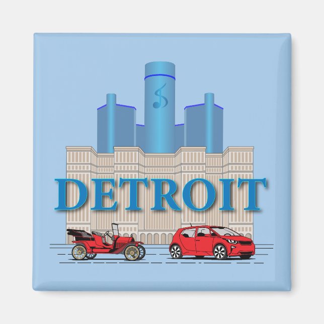 Detroit Michigan United Stater Magnet (Framsidan)
