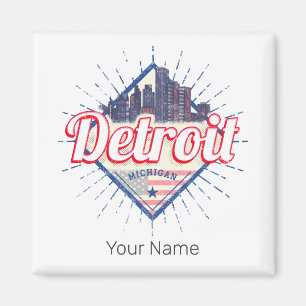 Detroit Michigan United Stater Skyline Vintage USA Magnet