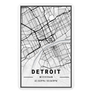Detroit Michigan USA City Travel City Karta Magnet