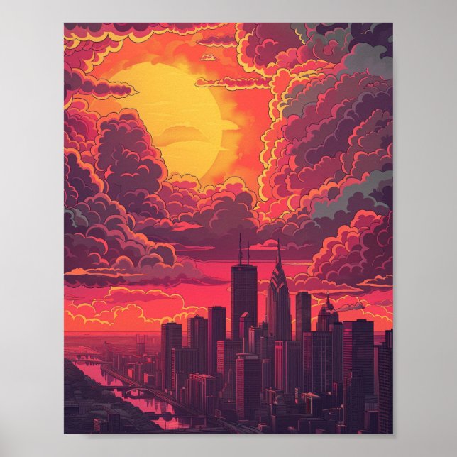 Detroit Michigan USA Poster (Framsidan)
