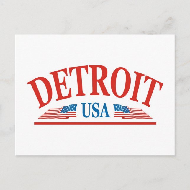 Detroit Michigan USA Vykort (Framsida)