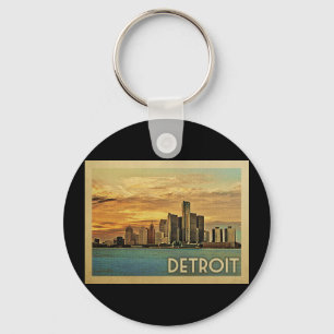 Detroit Michigan Vintage resor Nyckelring