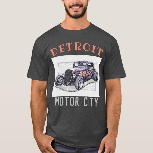 Detroit Motor city, Amerikansk Hot Rod Muscle bil  T Shirt (Framsida)
